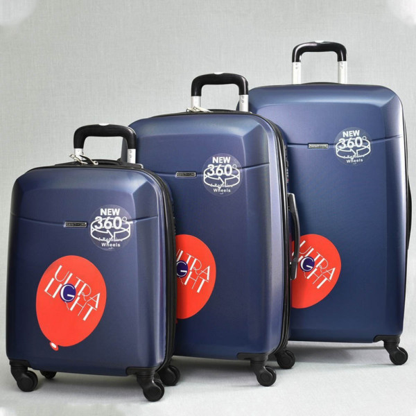Комплект луксозни разширяващи се куфари - спинъри ULTRA LIGHT TRAVELER 8093 Blue